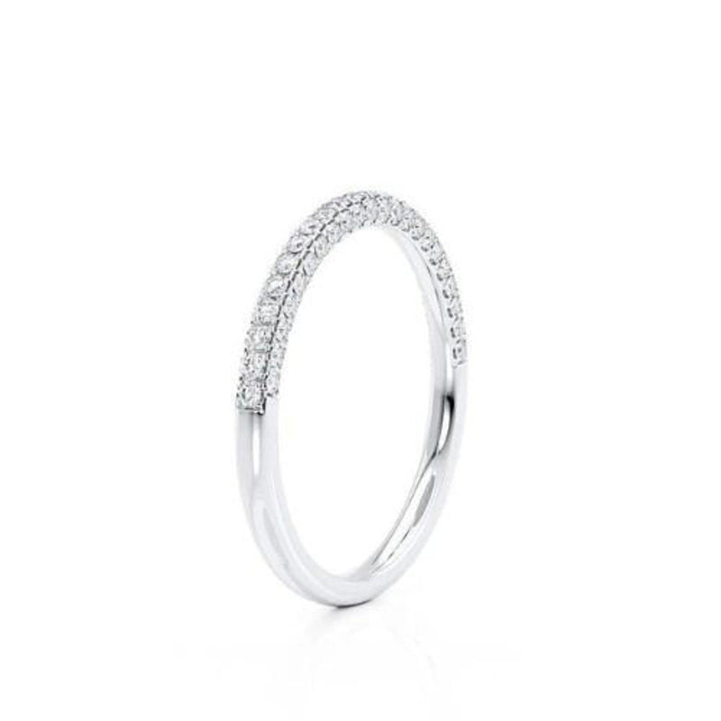 14K Lab Grown Diamond Pave Half Eternity Band
