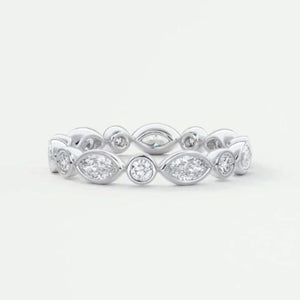 14K Lab Grown Diamond Round Cut Bezel Eternity Band