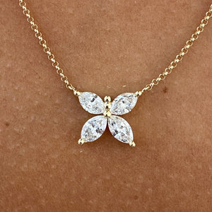 14K Lab Grown Diamond Round Cut Pendant Necklace