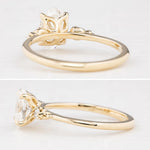 1.2ct Lab Grown Diamond Oval Cut Three Stone Engagement Ring in 14K Solid Gold | Riyanika