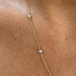 14K Natural Diamond Round Cut Pendant Necklace