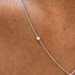 18K Solid Gold Emerald & Round Diamond Pendant Necklace - View 6 | Riyanika Jewels