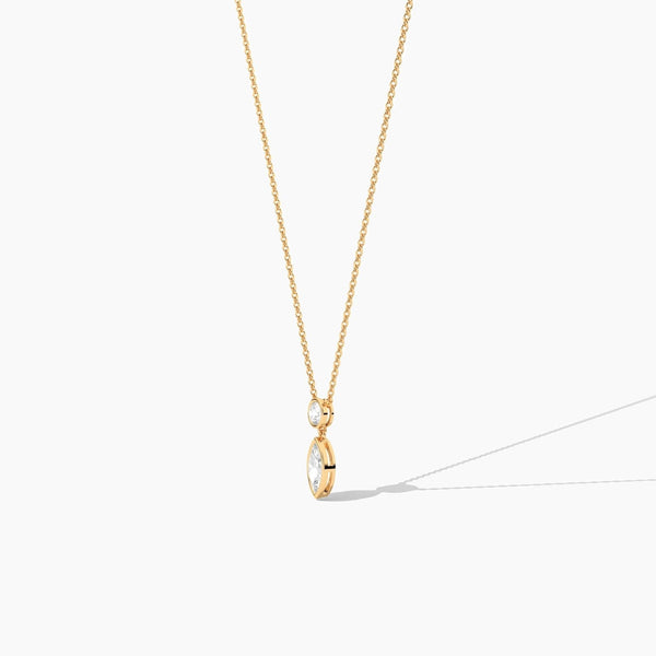14K Natural Diamond Marquise Cut Necklace