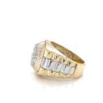 18K Solid Gold 1.50 CTW Natural Diamond Men’s Cluster Ring - Close Up | Riyanika Jewels