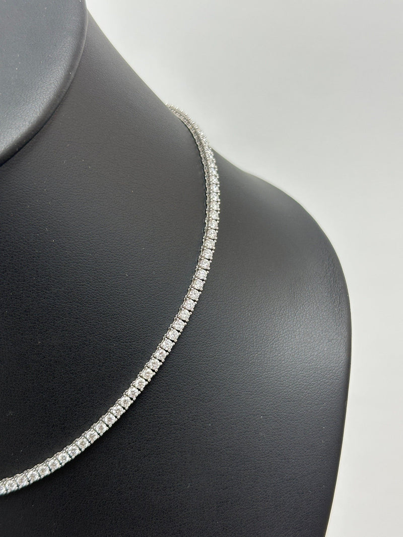 18K Solid Gold Lab Grown Diamond Tennis Necklace - Detail | Riyanika Jewels