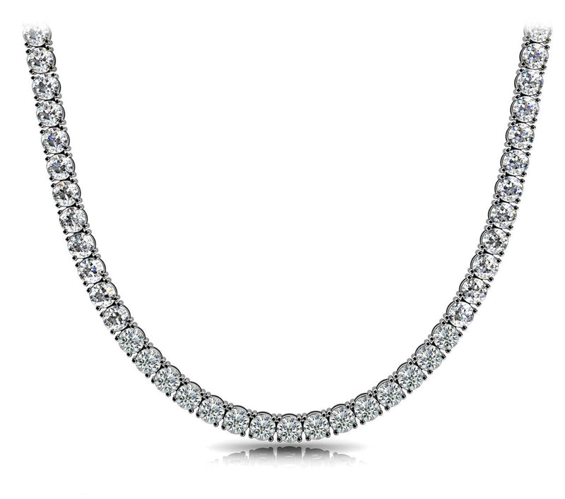 14K Solid Gold Lab Grown Diamond Tennis Necklace
