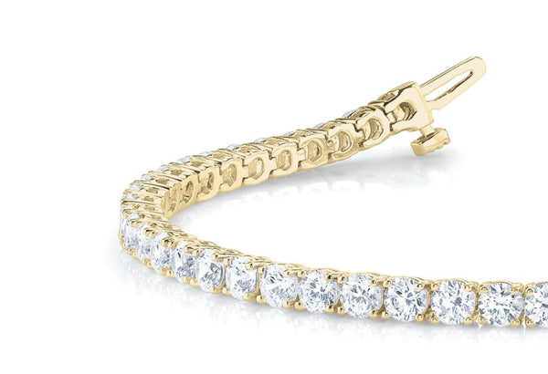 18K Solid Gold 2 Ct Lab Grown Diamond Tennis Bracelet - Side View | Riyanika Jewels
