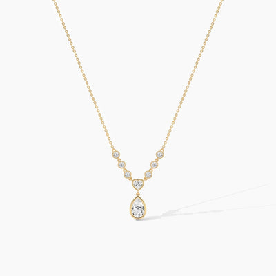 18k Solid Gold Natural Diamond Drop Necklaces | Minimalist Gift For Christmas