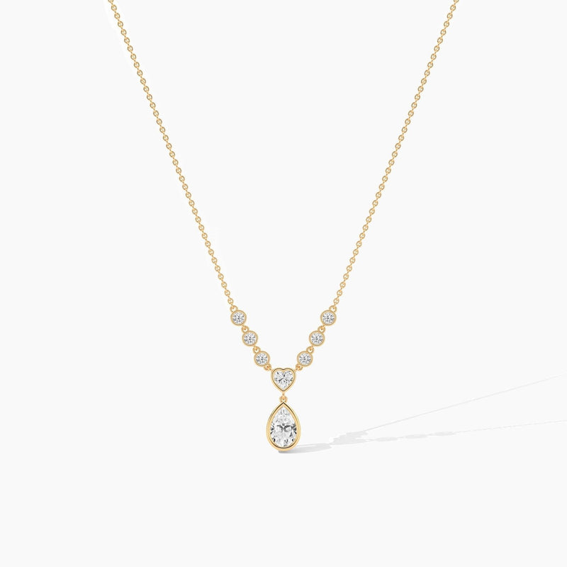 18k Solid Gold Natural Diamond Drop Necklaces | Minimalist Gift For Christmas