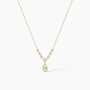 14K Solid Gold Lab Grown Diamond Drop Necklaces | Minimalist Gift For Christmas