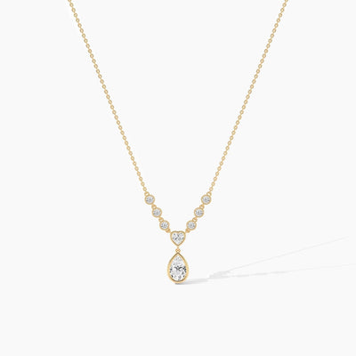 14K Solid Gold Lab Grown Diamond Drop Necklaces | Minimalist Gift For Christmas