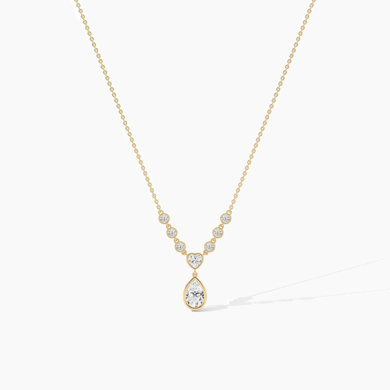 14K Solid Gold Natural Diamond Drop Necklaces | Minimalist Gift For Christmas