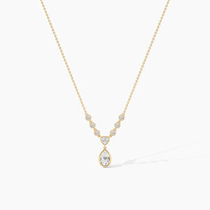 18k Solid Gold Natural Diamond Drop Necklaces | Minimalist Gift For Christmas