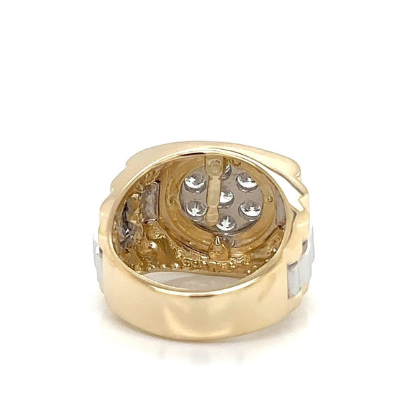 18K Solid Gold 1.50 CTW Lab Grown Diamond Men’s Cluster Ring - Side View | Riyanika Jewels