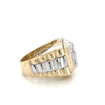 18K Solid Gold 1.50 CTW Natural Diamond Men’s Cluster Ring - Alternate Angle | Riyanika Jewels