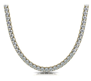 14K Solid Gold Lab Grown Diamond Tennis Necklace