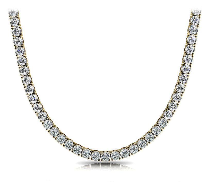 14K Solid Gold Lab Grown Diamond Tennis Necklace