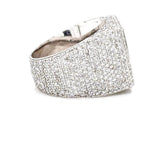 18K Solid Gold 7.35 CTW Natural Diamond Pavé Ring - Side View | Riyanika Jewels