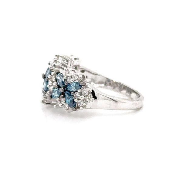14K 2ct Natural Diamond Cluster Ring
