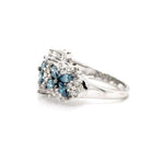 18K Solid Gold 2.00 CTW Natural Diamond Floral Cluster Ring - Side View | Riyanika Jewels