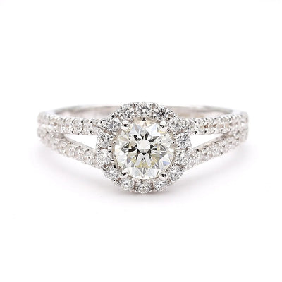 18K Solid Gold Round Lab Grown Diamond 1.15 Carat Engagement Ring | Riyanika Jewels