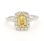 14K 1.7ct Lab Grown Yellow Diamond Radiant Cut Cocktail Ring