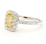14K 1.7ct Lab Grown Yellow Diamond Radiant Cut Cocktail Ring