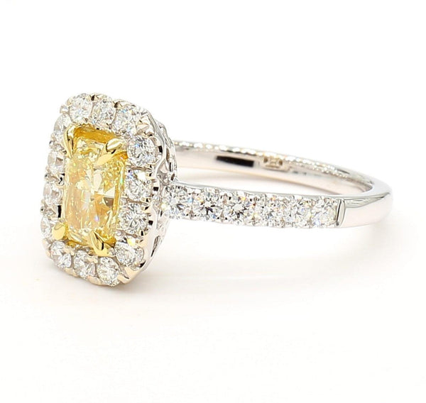 14K 1.7ct Lab Grown Yellow Diamond Radiant Cut Cocktail Ring