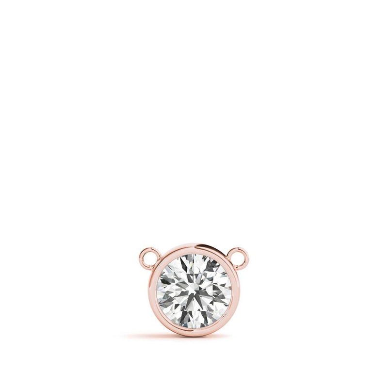 18K Solid Gold 1.00 CTW Lab Grown Diamond Bezel-Set Solitaire Pendant - Detail | Riyanika Jewels