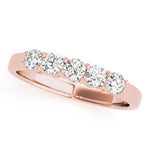 18K Solid Gold 1.00 CTW Five-Stone Natural Diamond Eternity Ring - View 6 | Riyanika Jewels