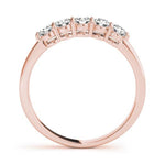 18K Solid Gold 1.00 CTW Five-Stone Natural Diamond Eternity Ring - Detail | Riyanika Jewels