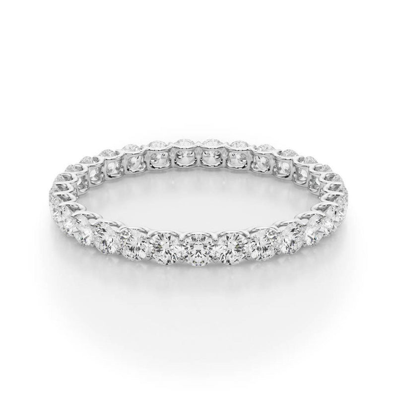 18K Solid Gold Natural Diamond U-Prong Eternity Band - Alternate Angle | Riyanika Jewels