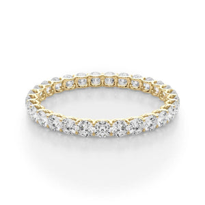 18K Solid Gold Natural Diamond U-Prong Eternity Band