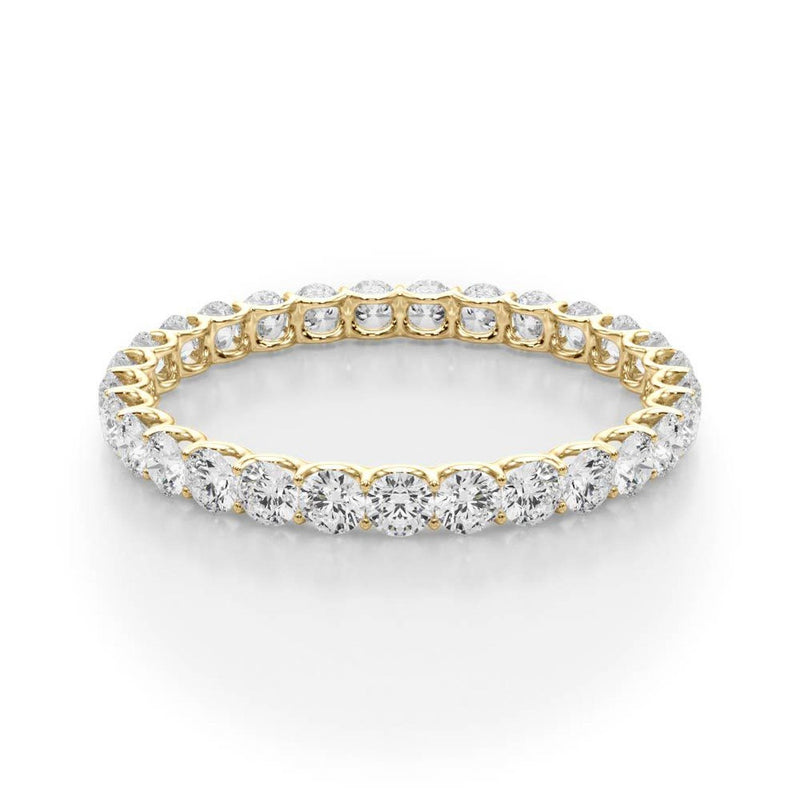 18K Solid Gold Natural Diamond U-Prong Eternity Band