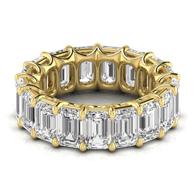 18K Solid Gold 2ct Emerald Cut Natural Diamond Eternity Band – Wedding Ring