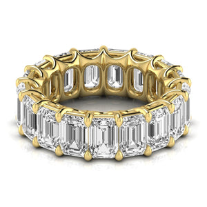 18K Solid Gold 2ct Emerald Cut Natural Diamond Eternity Band – Wedding Ring