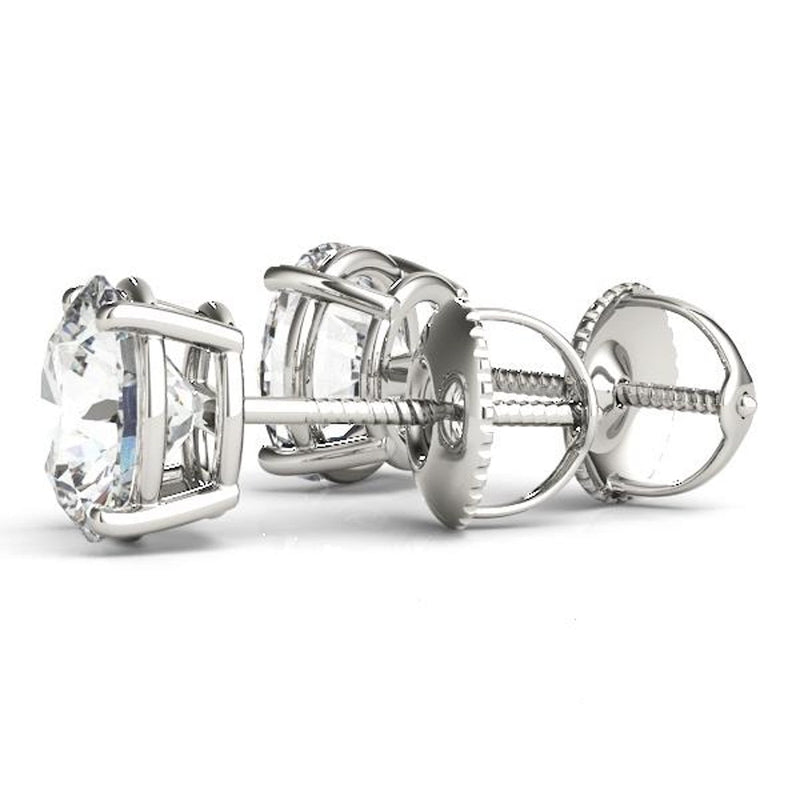 14K 1ct Lab Grown Diamond Solitaire Stud Earrings