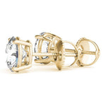 14K 1ct Natural Diamond Solitaire Stud Earrings