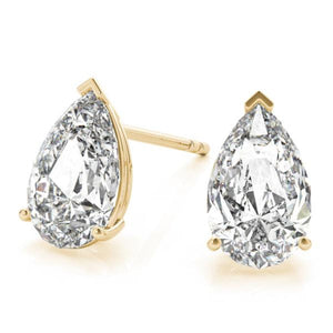 14K 1.5ct Natural Diamond Pear Cut Stud Earrings