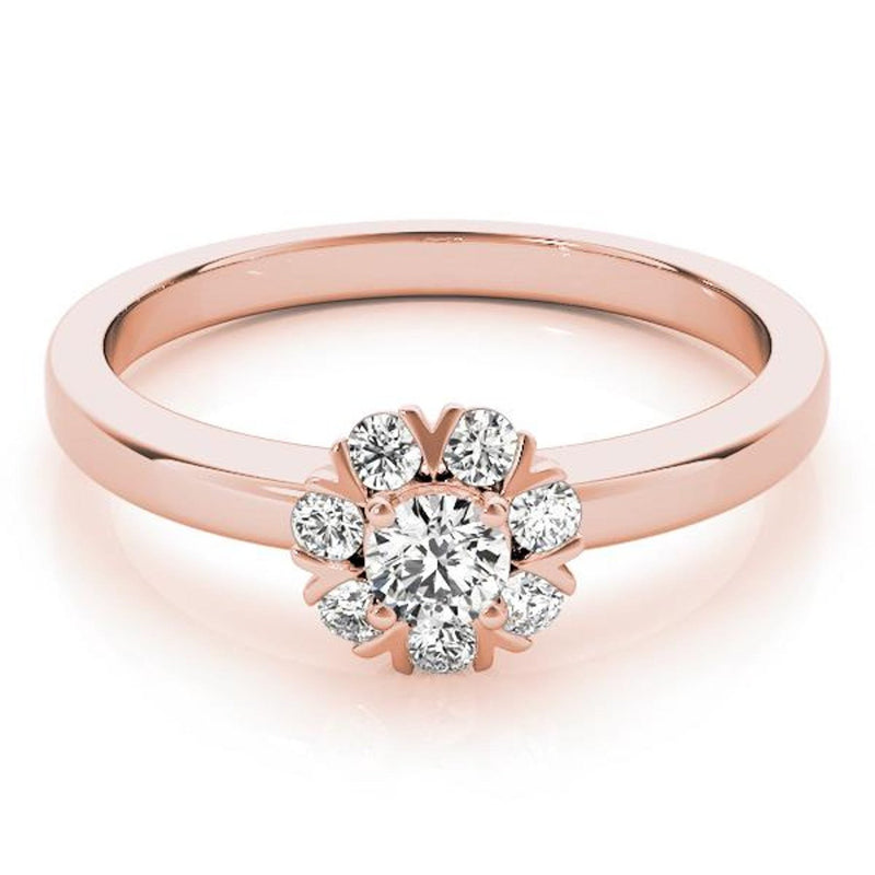 18K Solid Gold 0.25 CTW Lab Grown Diamond Fleur de Diamant Bloom Ring - Close Up | Riyanika Jewels