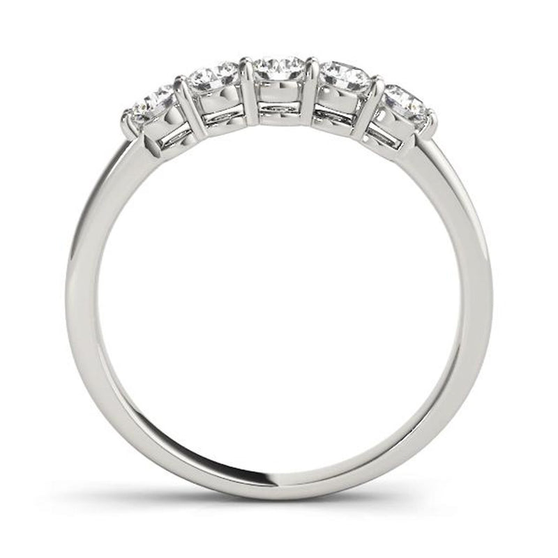 18K Solid Gold 1.00 CTW Five-Stone Lab Grown Diamond Eternity Ring - Alternate Angle