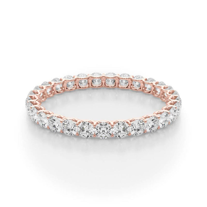 18K Solid Gold Natural Diamond U-Prong Eternity Band - Detail | Riyanika Jewels