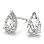 18K Solid Gold 1.50 CTW Lab Grown Diamond Pear Cut Stud Earrings - Detail | Riyanika Jewels