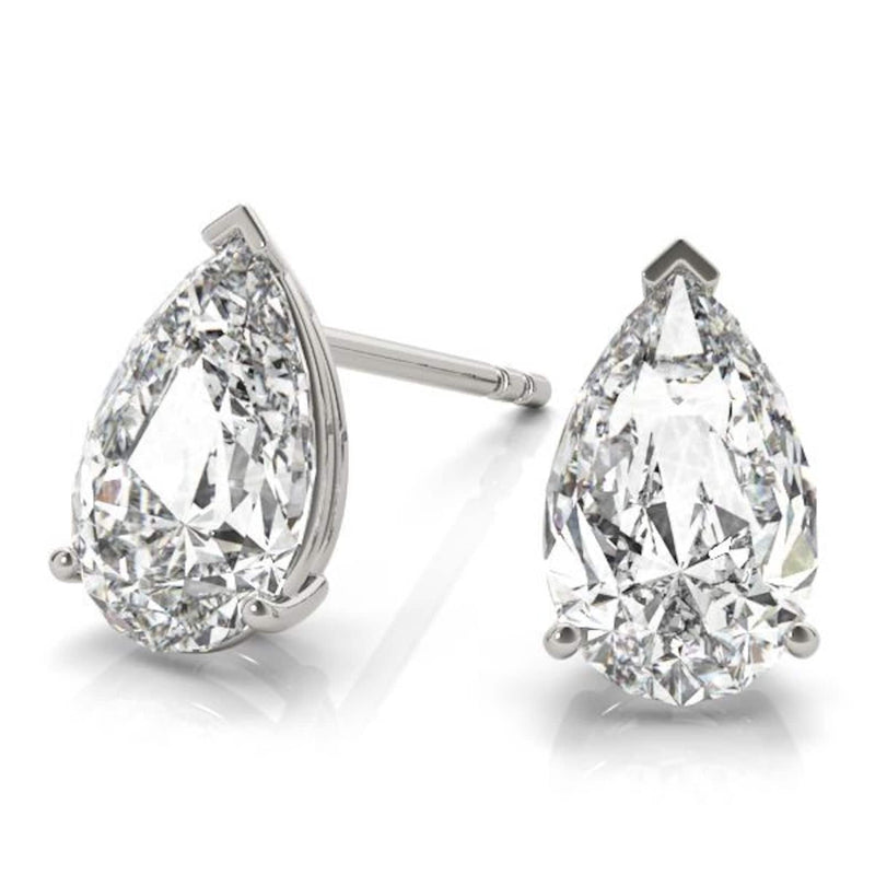 14K 1.5ct Natural Diamond Pear Cut Stud Earrings