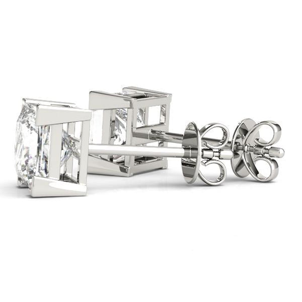 14K Lab Grown Diamond Princess Cut Stud Earrings