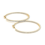 18K Solid Gold 1.50 CTW Natural Diamond Inside-Out Hoop Earrings (27MM) - Alternate Angle