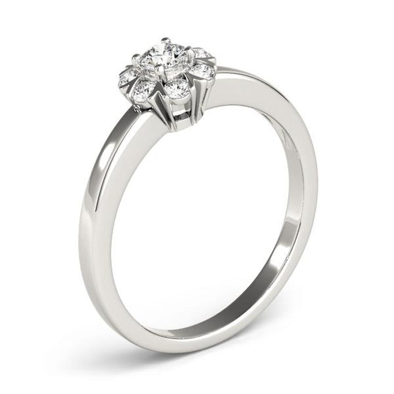 18K Solid Gold 0.25 CTW Lab Grown Diamond Fleur de Diamant Bloom Ring - View 6 | Riyanika Jewels