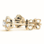 18K Solid Gold 0.50 CTW Natural Diamond Stud Earrings - Side View | Riyanika Jewels