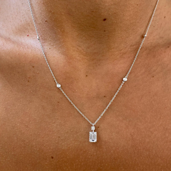 14K Emerald Round Cut Pendant Necklace