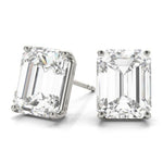 14K 1ct Lab Grown Diamond Emerald Cut Stud Earrings